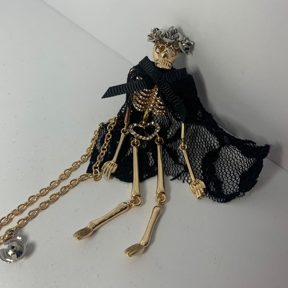 Betsey Johnson Skeleton Necklace - Picture 1 of 13
